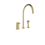 Cмеситель для раковины с выдвижным шлангом на три отверстия ADAGIO 914103OC золото