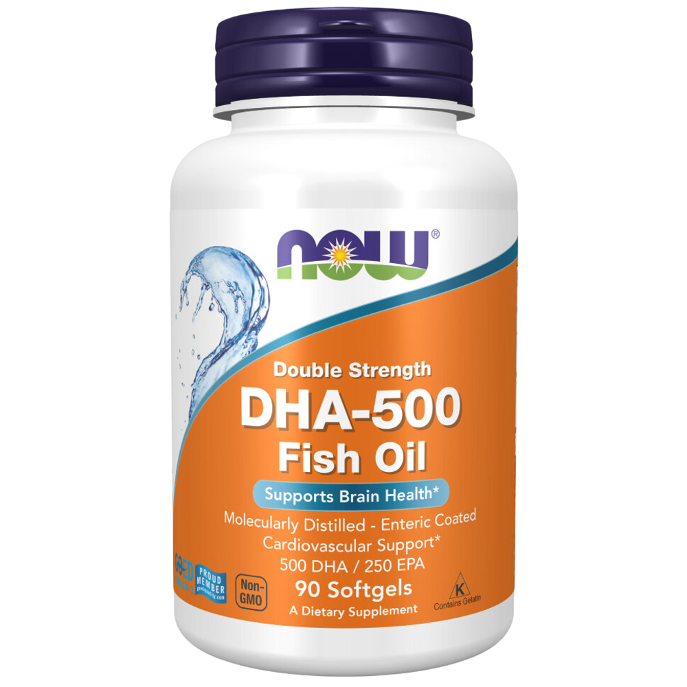 Now Foods DHA-500 mg 90 softgels, ДГК-500, Рыбий жир
