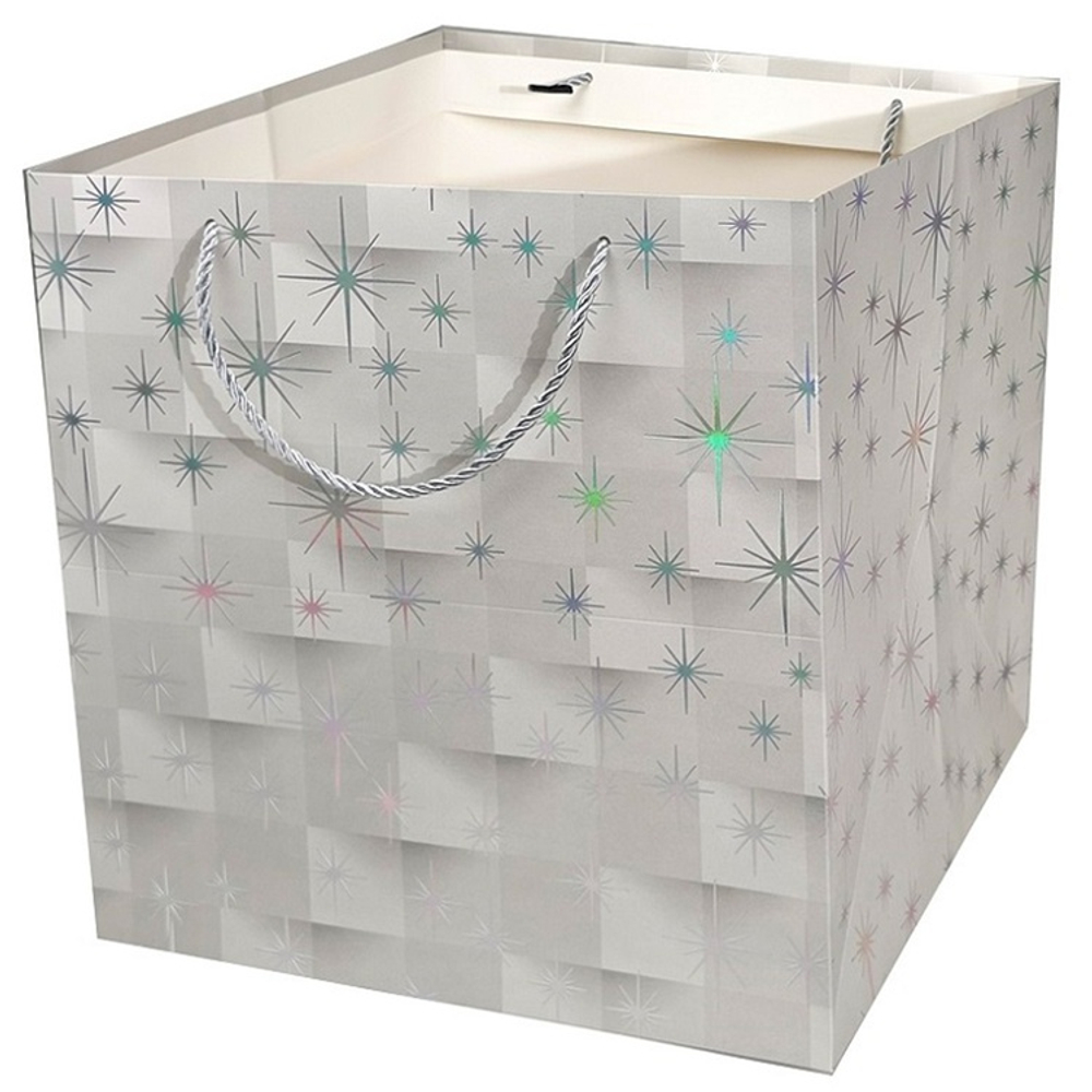 Пакет бум Искры серебрян 30х30х30см