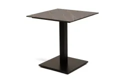 "Каффе" стол из HPL квадратный 70х70см, цвет "серый мрамор", подстолье стальное