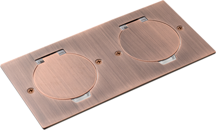 Лючок Surface 4 мод. (2 мод. 45х45 мм.),  круглая крышка,  красная медь,  IP44