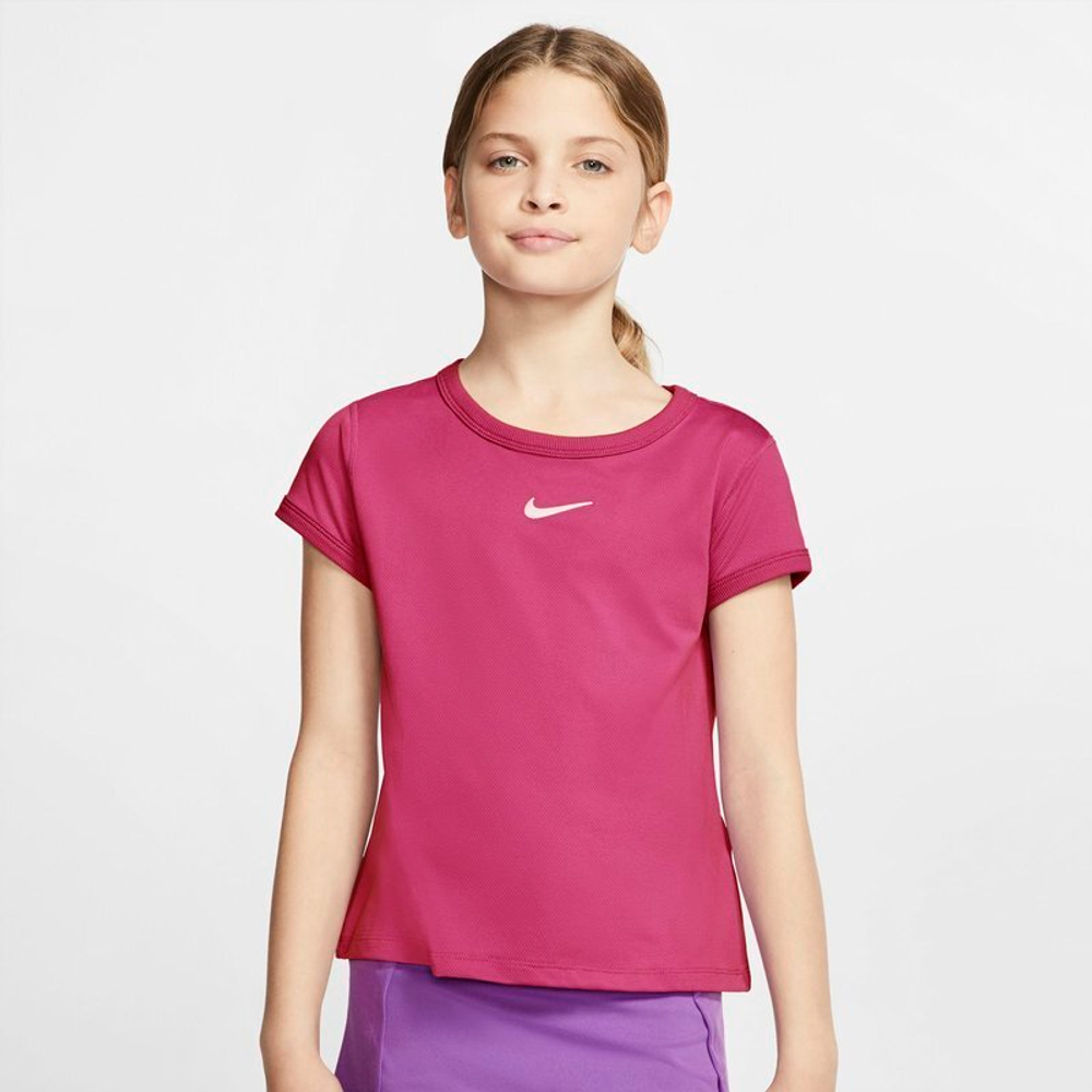 NIKE COURT DRY TOP Vivid Pink White