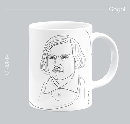 Кружка с принтом минимализм "Гоголь"