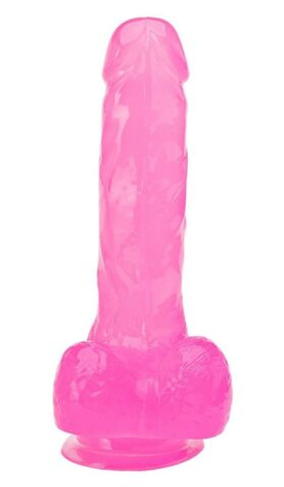 Розовый реалистичный фаллоимитатор - 18 см. (Цвет: розовый)