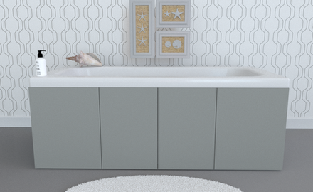 Экран под ванну комбинированный TR-9-134 стальной матовый