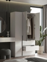 Шкаф Распашной Серый 120x220x52,5 SOHO с ящиками и ручками