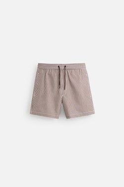 ZARA ПЛАВКИ SEERSUCKER, ГРАНАТОВЫЙ