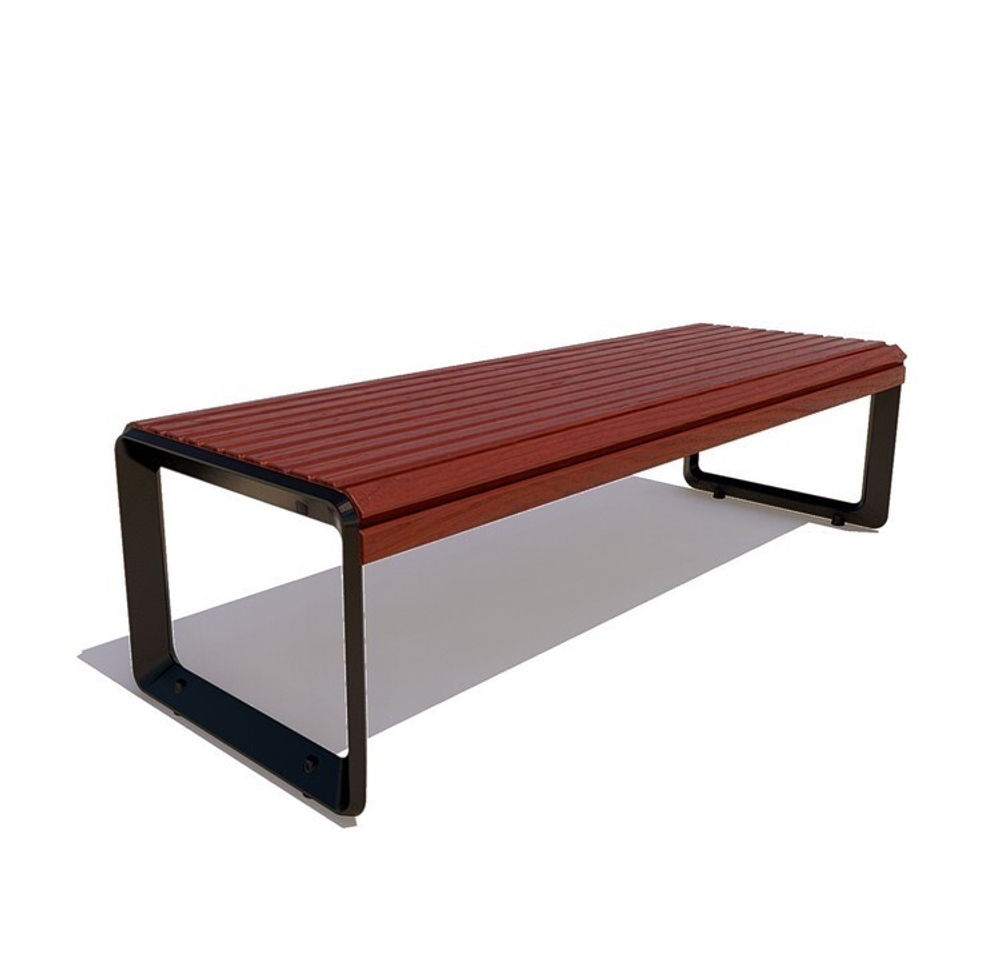 Банкетка чугунная "Милан" сосна 2,0м, брус 30х40мм, махагон