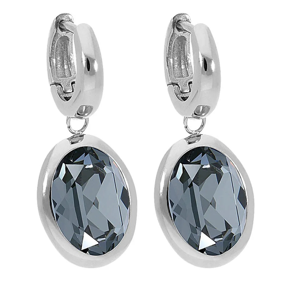 Серьги Qudo Creole TIVOLA small S silver night 310626 BW/S