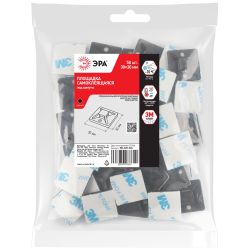 Площадка самоклеящаяся ЭРА NO-225-304 30х30 мм чёрная под хомуты шириной до 9.0 мм 50 шт