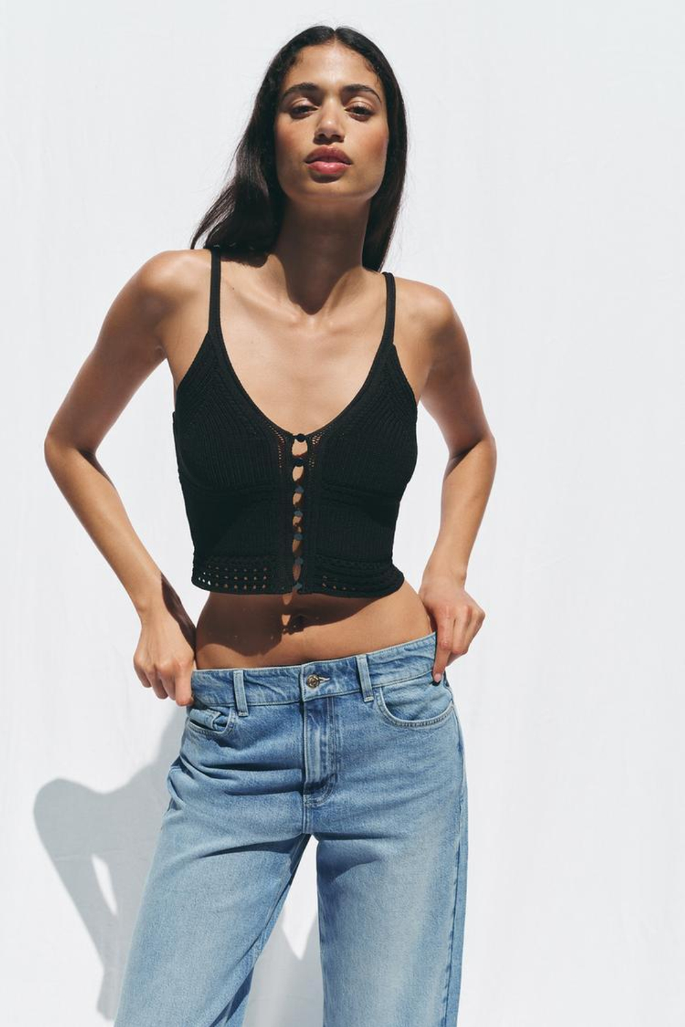 ZARA ДЖИНСЫ С ВЫСОКОЙ ПОСАДКОЙ Z1975 STRAIGHT ANKLE LENGTH, ВЫЦВЕТШИЙ СИНИЙ