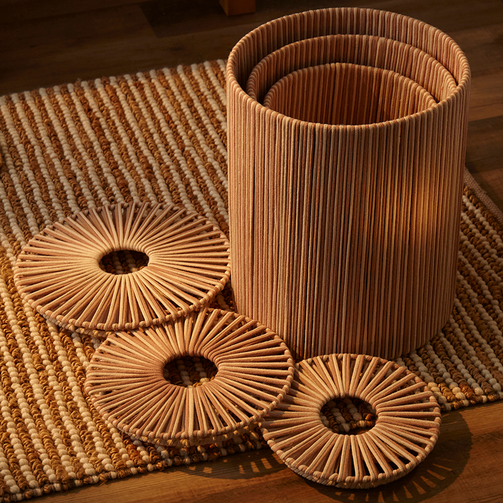 Корзина плетеная dholak beige из коллекции ethnic, размер s