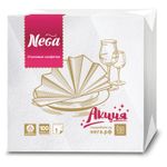 Салфетки бумажные, 100 штук, 24х24 см, "NEGA" ("Нега"), белые, 100% целлюлоза