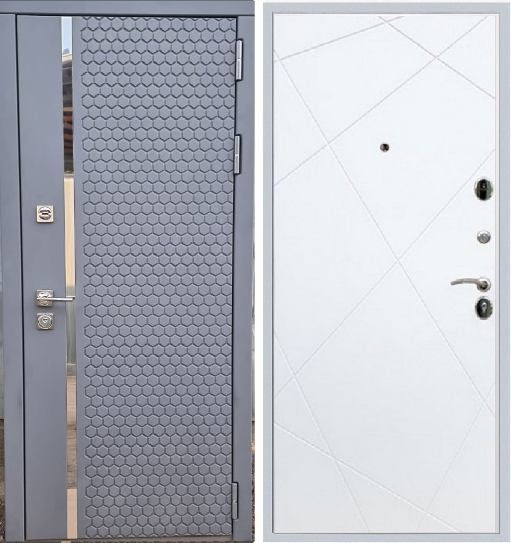Входная металлическая дверь Рекс 24 Силк Титан / ФЛ-291 Силк сноу