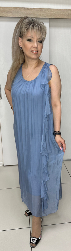 Двойное итальянское платье с рюшей