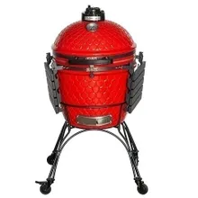 Керамический угольный гриль DinoEgg Classic Red, 46 см, с ножками и столиками