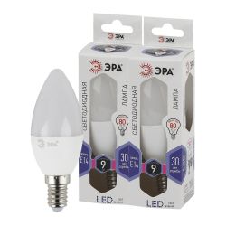 Лампа светодиодная ЭРА STD LED B35-9W-860-E14 9Вт свеча холодный дневной свет Е14 | Лампы cветодиодные Свеча (B/C)