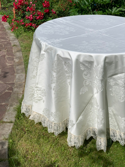 Скатерть 200 и 12 салфеток Palombella Carla Pizzo сливочные