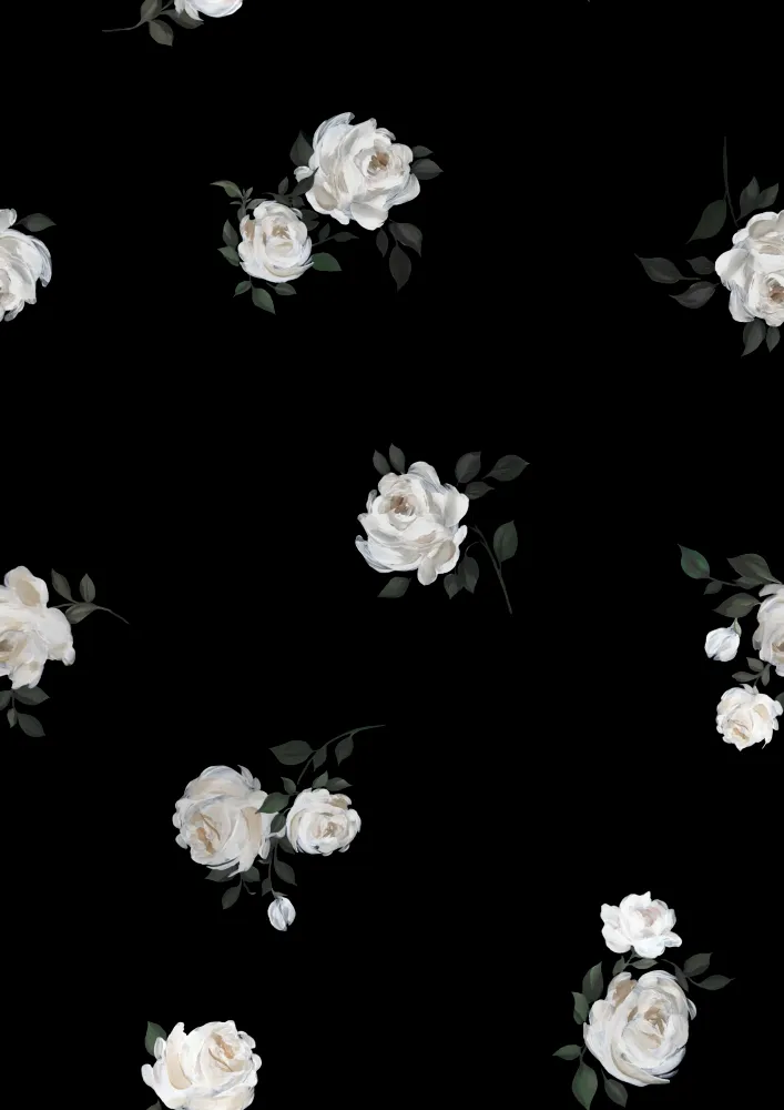 Anika top, топ с длинным рукавом и чокером из черного крепдешина с цветочным принтом