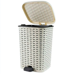 Мусорное ведро с педалью 26л "Плетенка" кремовый 01054