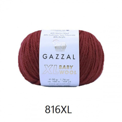 Пряжа Baby Wool XL 50 г, 100м, 40%акрил, 40%шерсть мериноса, 20%кашемир, 40%акрил (цена за 1 шт)