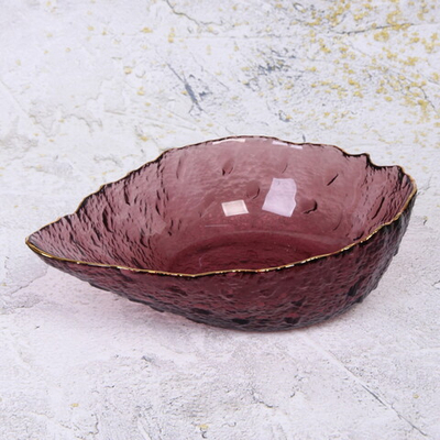 Салатник стеклянный «ICE CRYSTAL» 22см сиреневый