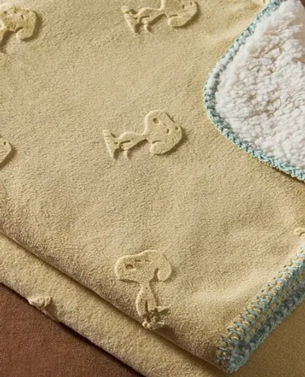 ZARA HOME ДЕТСКИЙ ПЛЕД "CHILDREN'S PEANUTS™", ЛАЙМОВЫЙ