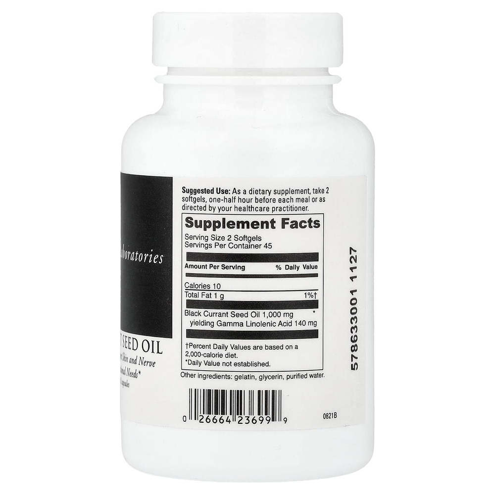 DaVinci Laboratories, Масло семян черной смородины, 90 капсул (500 мг в каждой капсуле)