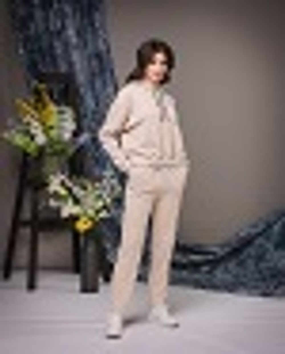 08-04-22 SS Спортивный костюм с брюками, бежевый S