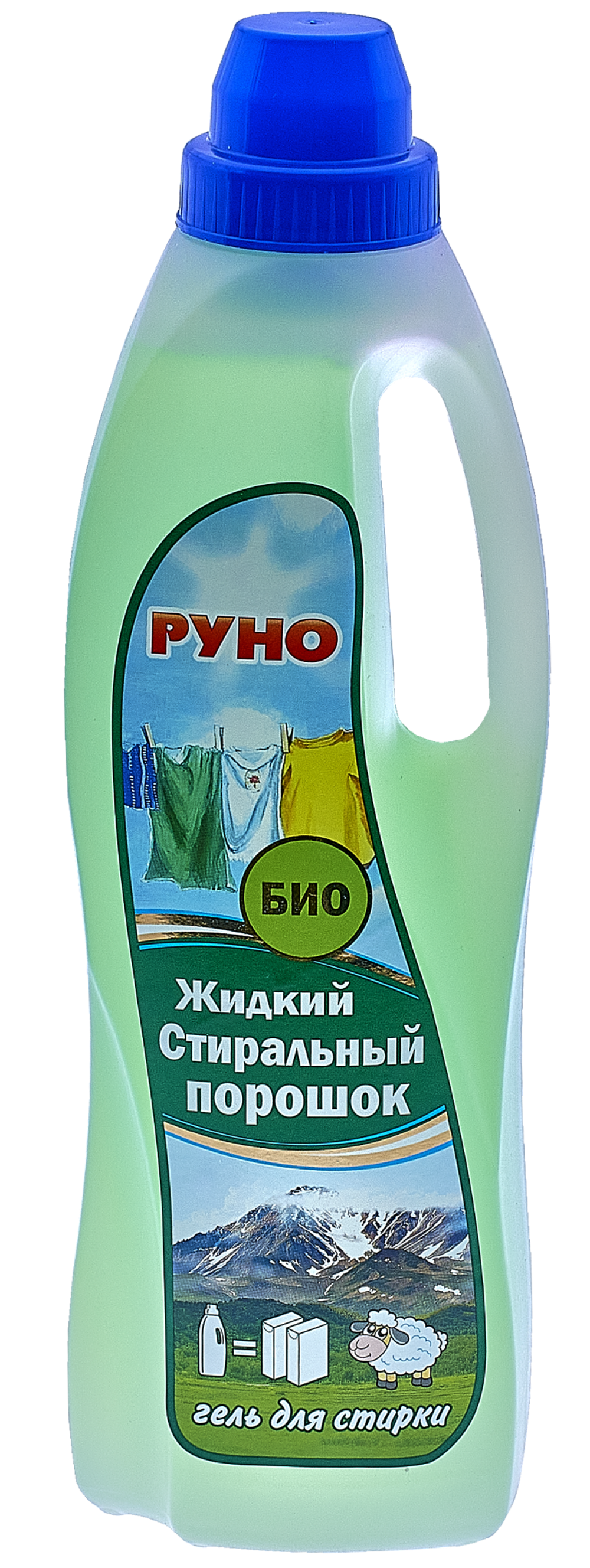 Гель для стирки Жидкий стиральный порошок РУНО БИО 1 л