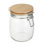 Банка для сыпучих продуктов 750мл 11x14,5см, стекло, крышка бамбук