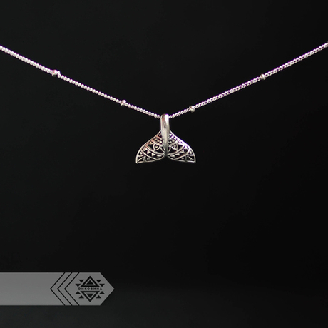 Подвеска ПЛАВНИК АЖУРНЫЙ с цепочкой, серебро