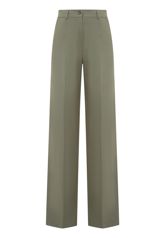 Брюки прямого кроя в цвете хаки