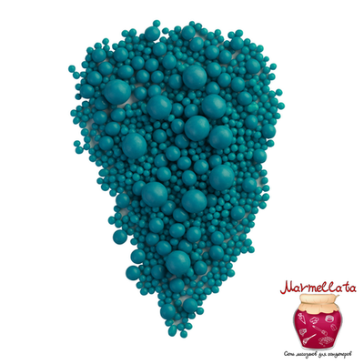 Шоколадный декор "Жемчуг темная бирюза" 3 размера №147, 100 гр.