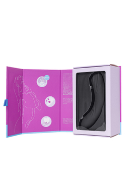 Вакуумный стимулятор клитора с вибрацией Satisfyer Curvy Trinity 4, чёрный, 17 см