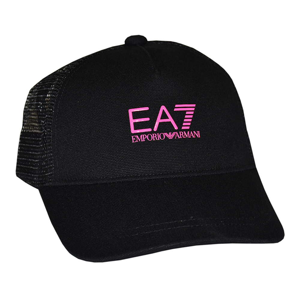 Теннисная кепка EA7 Man Woven Baseball Hat - black/pink fluo