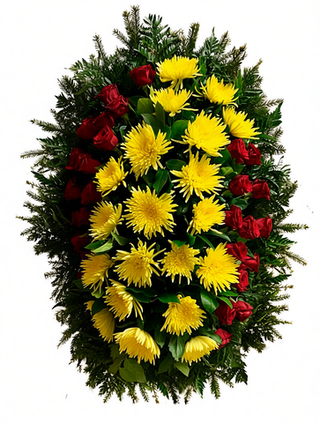 Траурный венок из живых цветов №22