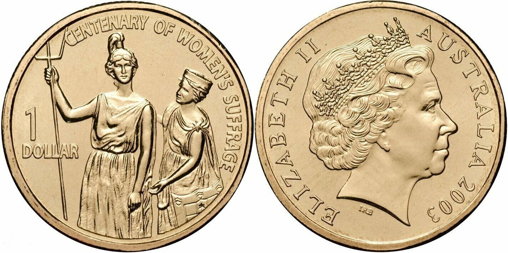 Австралия 1 доллар, 2003 100 лет избирательного права для женщин UNC