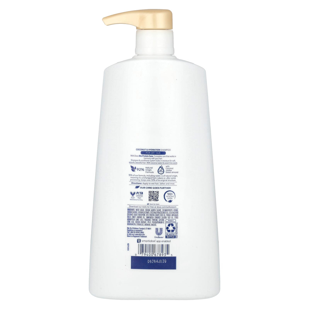 Dove, Увлажняющий шампунь с кокосом, 750 мл (25,4 жидк. унц.)