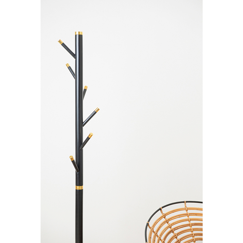Вешалка напольная Bakken, 180 см, золотистый хром/черная