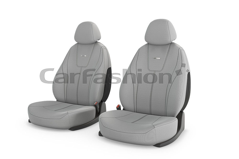 Чехлы на перед сидения (2шт) CarFashion «DOUGLAS FRONT» 21040 - Трикотаж -св.серый/св.серый/св.серый