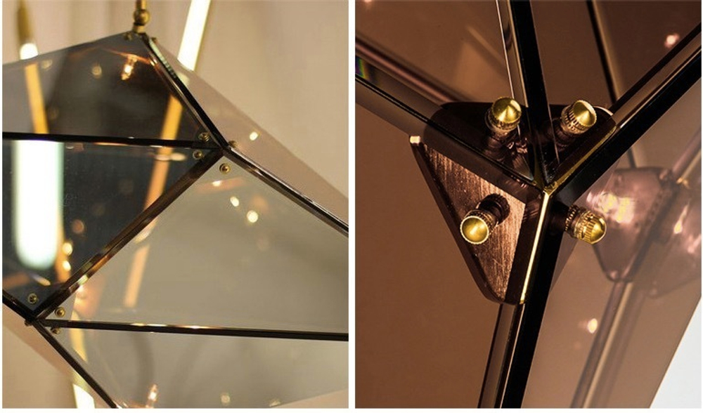 Pendant design lamp  Maxhedron Vertical by Bec Brittain (Amber)