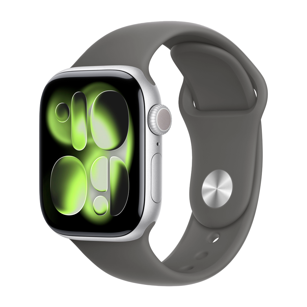 Умные часы Apple Watch Series 11 GPS, 42mm, Silver Aluminium Case with Stone Gray Sport Band, S/M