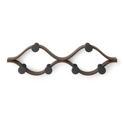 Вешалка настенная Montage, 6 крючков, черный/орех