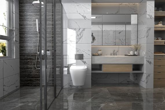 Комплект подвесной унитаз ABBER Rechteck AC1201 белый с инсталляцией AC0105 и кнопкой AC0121MMG золото матовое