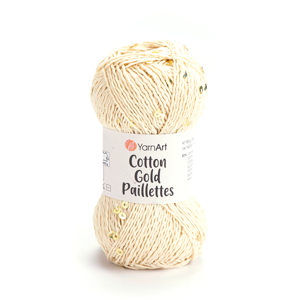 Пряжа YarnArt Cotton Gold Paillettes (7103)