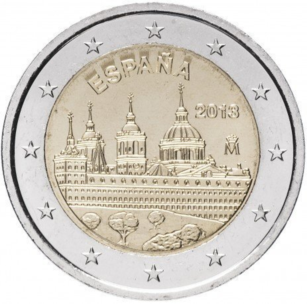 2 евро 2013 год. Испания. Юнеско - Монастырь Эскориал. UNC
