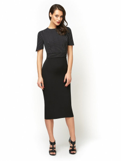 Креповое платье-футляр с отрезной талией 11-01-20 SS