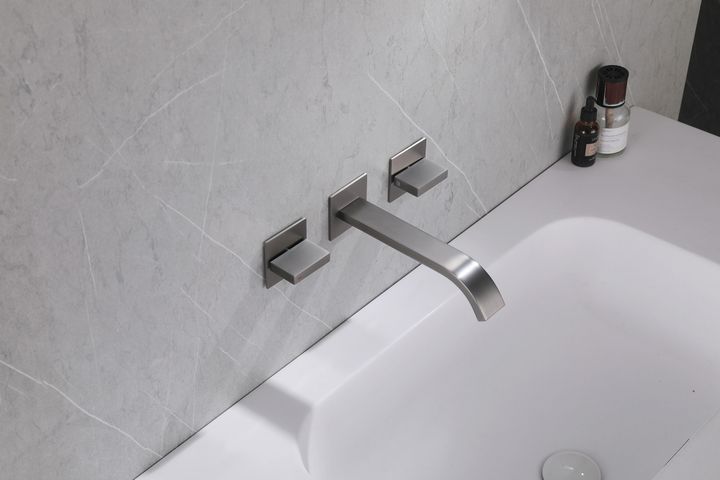 Смеситель ABBER Wasserfall AF8612NG для раковины скрытого монтажа, никель