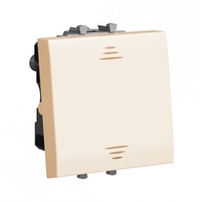 Выключатель двухполюсный одноклавишный модульный, "Avanti", "Ванильная дымка", 2 модуля